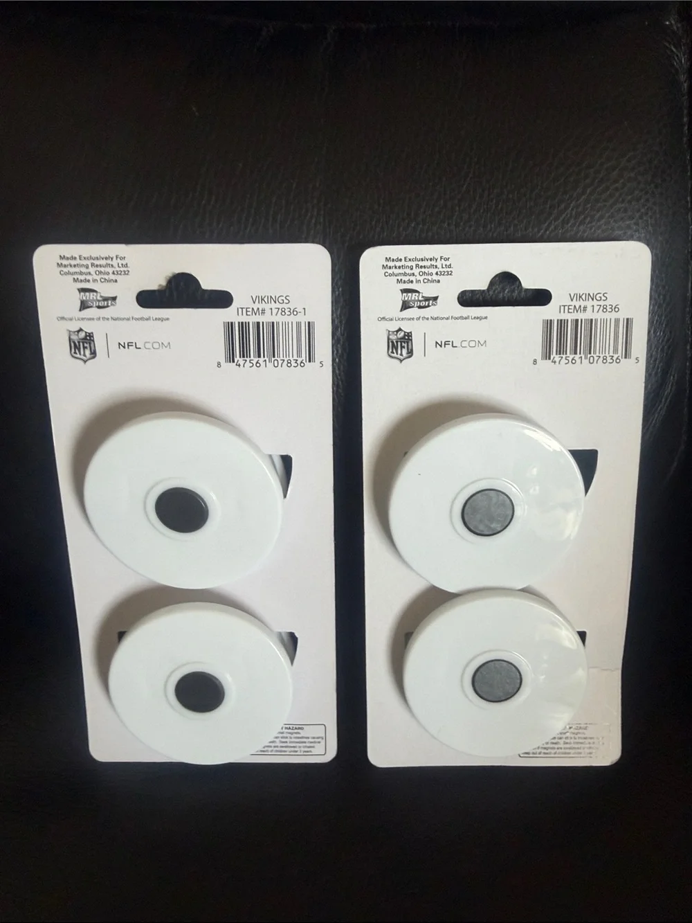 Minnesota Vikings Magnetic Bag Clips 2-Pack - White/Purple/Gold